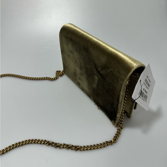 YSL Saint Laurent Kate Tassel Chain Bag Velour Olive Gold - Picture 2 of 10